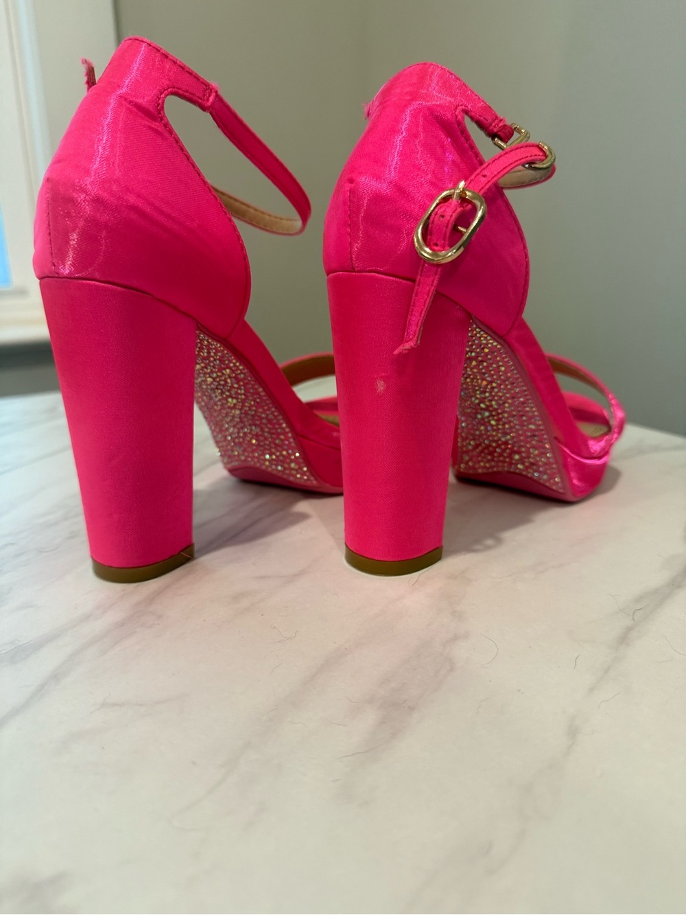 Pink Rhinestone Bottom Heels - Picture 2 of 3